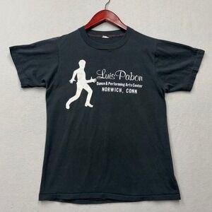 Screen Stars T-Shirt Mens Small Black Luis Pabon Dance Center Vintage 80s USA